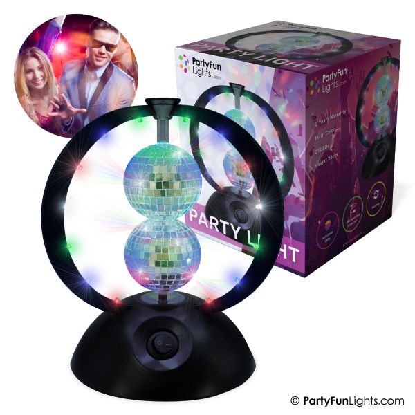 DOUBLE MIRROR BALL LIGHT Luce da Festa Multicolore cm…x6